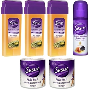 Roll-On Kartuş Ağda Normal Cilt 3X100ML + Ağda Bezi 2X10MT + Sir Temizleyici Bakım Yağı 150ML