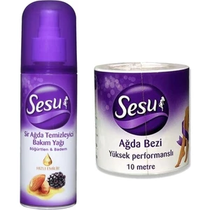 Sir Ağda Temizleyici Bakım Yağı Böğürtlen & Badem 150ML + Ağda Bezi 10MT