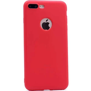 Case 4U Apple iPhone 7 Plus Kılıf Klasik Mat Renkli Yumuşak Premier Silikon Kırmızı