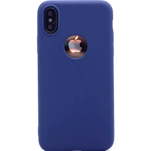 Case 4U Apple iPhone X Kılıf Klasik Mat Renkli Yumuşak Premier Silikon Lacivert