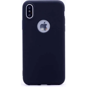 Case 4U Apple iPhone X Kılıf Klasik Mat Renkli Yumuşak Premier Silikon Siyah