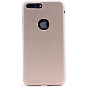 Case 4U Apple iPhone 8 Plus Kılıf Klasik Mat Renkli Yumuşak Premier Silikon Gold