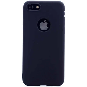 Case 4U Apple iPhone 8 Plus Kılıf Klasik Mat Renkli Yumuşak Premier Silikon Siyah