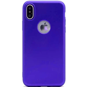 Case 4U Apple iPhone X Kılıf Klasik Mat Renkli Yumuşak Premier Silikon Saks Mavi