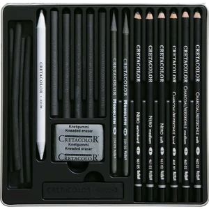 Cretacolor Black Box Charcoal Drawing Set Metal Kutu 20 Kömür  Çizim Seti