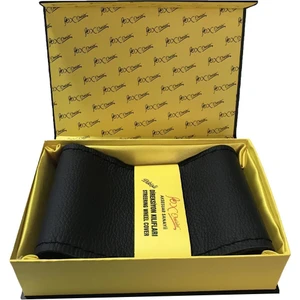 Peugeot 3008 Dikmeli Hakiki Deri Direksiyon Kılıfı Siyah