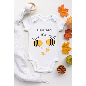 Halasının Balı Desenli Kısa Kol Unisex Body