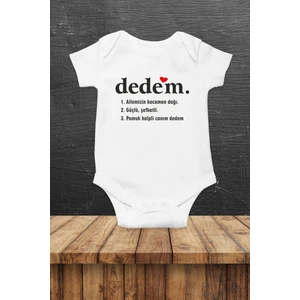 Dedem Baskılı Yarım Kollu Bebek Body & Zıbın