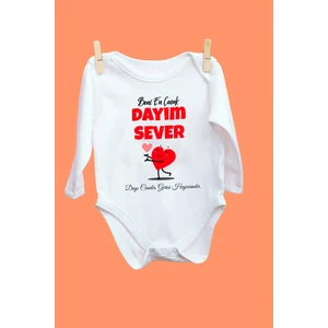 Beni En Çok Dayım Sever Desenli Uzun Kol Body
