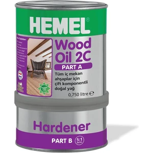 Hemel Wood Oil 2c-Ahşaplar Için Çift Komponentli Yağ CHOCOLATE-0,900 Lt