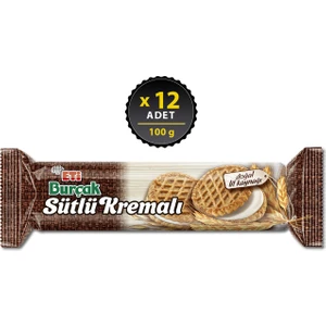 Burçak Sütlü Kremalı Yulaflı Bisküvi 100 g x 12 Adet