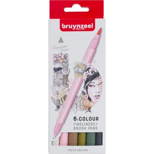 Tokyo Fineliners Brush Pens 6'lı