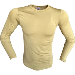 Flaş Kum Rengi Microfiber Uzun Kol Termal Tişört