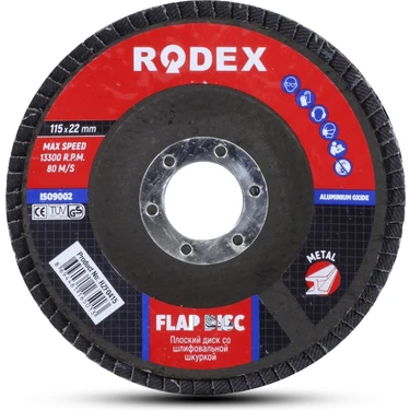 Rodex Avuç Içi Taşlama Flap Disk Zımpara 115 mm (120 Kum) Fiyatı