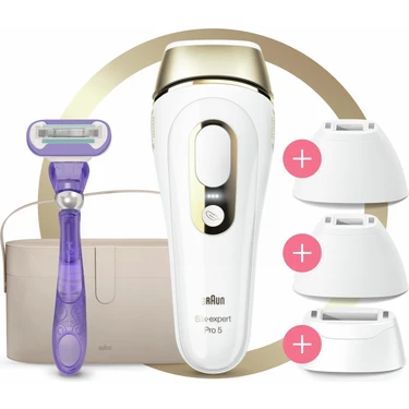 Braun Silk·expert Pro5 PL5347 Yeni Nesil Ipl 400.000 Atımlı Ipl 3 Başlıklı Tüy Alma