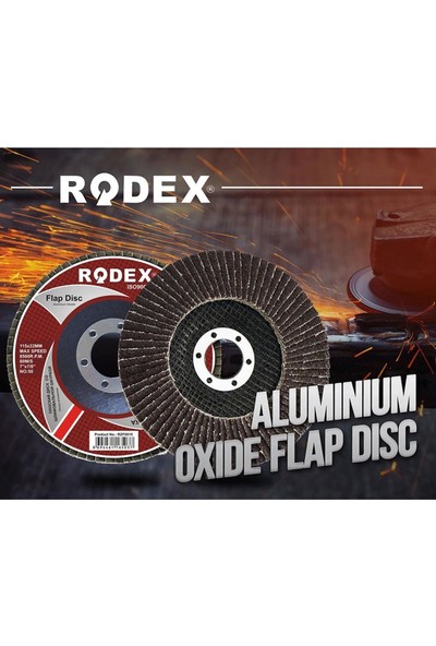 Rodex Avuç Içi Taşlama Flap Disk Zımpara 115 mm 80 Kum (100 Adet)