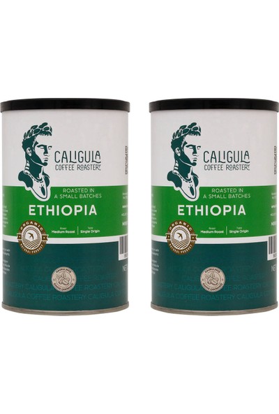 Caligula Organik Ethiopia Çekirdek Kahve Teneke Kutu 250 gr x 2'li