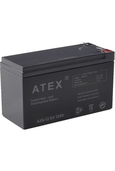 Atex Akü 6V 12A (15X9X5CM) Atex