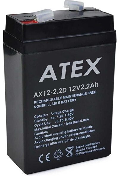 Atex Akü 12V 2.2A Dik (7X10X4.5CM) Atex