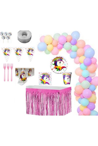 Unicorn Doğum Günü Parti Seti 8 Kişilik