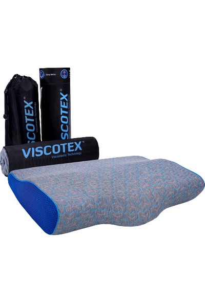 Viscotex 60 x 40 x 11 cm Boyun Destekli Isı Düzenleyici Kılıflı %100 Pamuk Taşıma Çantalı Yastık
