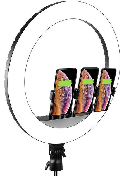 Ring Light 45CM Çap Youtuber Tiktok LED Çantalı ve Kumandalı 3 Telefon Tutucu Makyaj Güzellik Rl-18 fiyatları