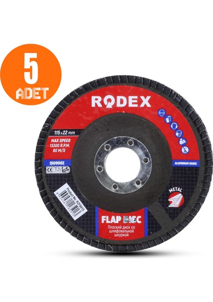 Avuç Içi Taşlama Flap Disk Zımpara 115 mm 60 Kum (5 Adet)