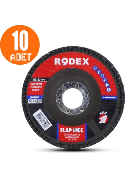 Avuç Içi Taşlama Flap Disk Zımpara 115 mm 60 Kum (10 Adet)