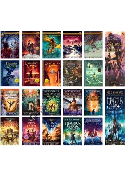 Rick Riordan 22 Kitap Set - Olimpos Kahramanları - Kane Günceleri - Percy Jackson ve Olimposlular - Apollon'un Görevleri - Magnus Chase ve Asgard Tanrılarıünceleri Mag