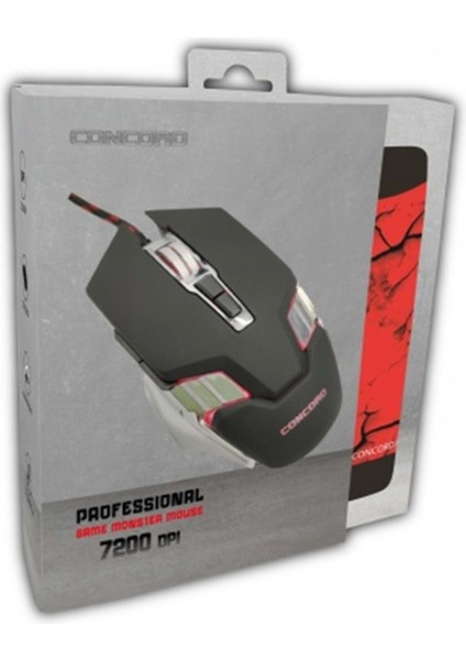 C-25 Mouse Pad Hediyeli 7200 Dpı Gaming Mouse