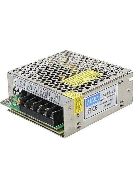 Adaptör 12V 2A 25W Metal Kasa Ataba AS12-25