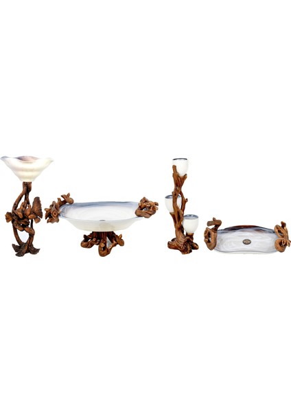 Nature Krem Wood Dekoratif Oval Meyvelik indirimleri