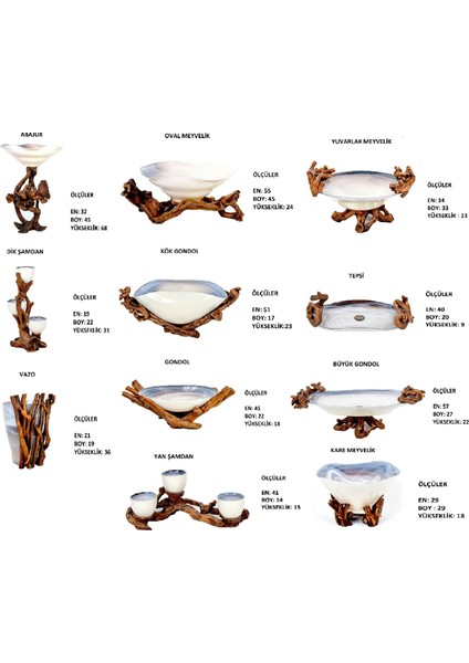 Nature Krem Wood Dekoratif Oval Meyvelik fırsatları
