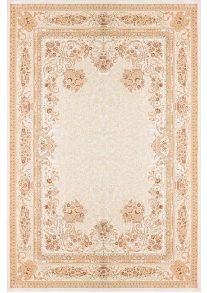 Gloria TD68801 Bej Klasik Desen Dokuma Saçaklı Kilim