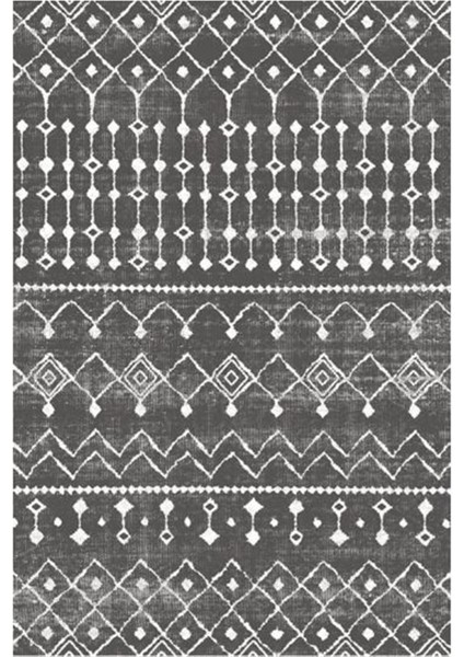Gloria TD86202 Gri Iskandinav Tarzı Dokuma Saçaklı Kilim
