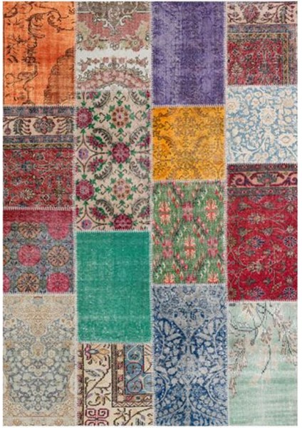 Gloria TD776 Multi Patchwork Desen Dokuma Saçaklı Kilim