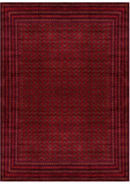 Gloria TD404 Bordo Afgan Desen Dokuma Saçaklı Kilim
