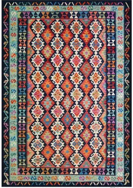 Gloria TD749 Multi Etnik Desen Dokuma Saçaklı Kilim