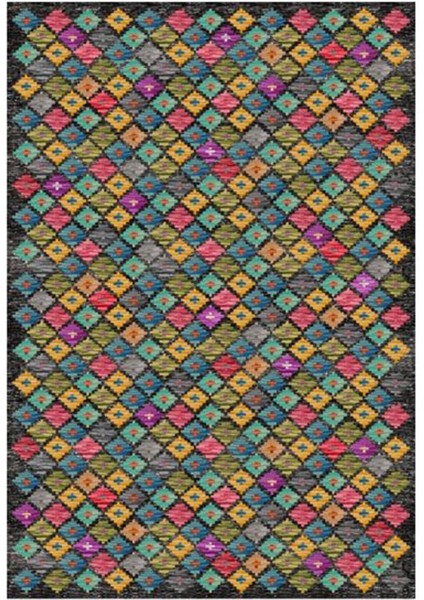 Gloria TD79902 Multi Etnik Desen Dokuma Saçaklı Kilim
