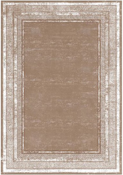 Gloria TD67304 Bej Art Deco Versace Desen Dokuma Saçaklı Kilim