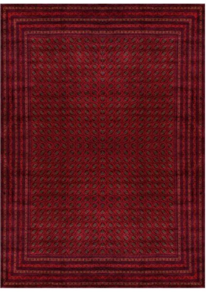 Gloria TD404 Bordo Afgan Desen Dokuma Saçaklı Kilim