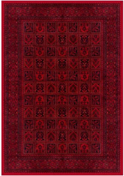 Gloria TD720 Bordo Afgan Desen Dokuma Saçaklı Kilim