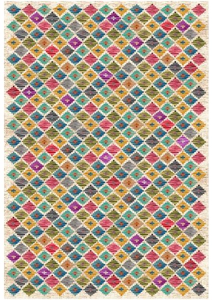 Gloria TD799 Multi Etnik Desen Dokuma Saçaklı Kilim