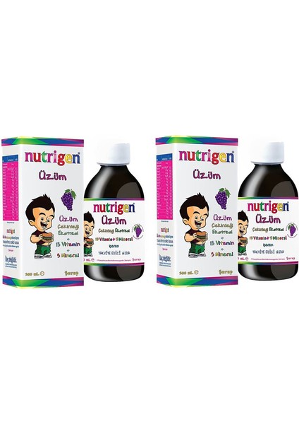 Çocuklar Için Üzüm Çekirdeği Ekstresi Multivitamin Şurup 200 ml X2 Adet