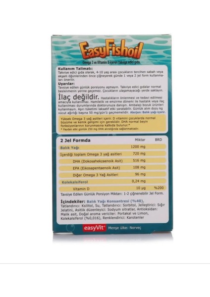 Çocuklar Için Omega 3 - 30 Çiğnenebilir Jel Form + Venatura C Vitamini 30 Saşe