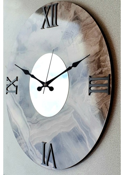 Mermer Desenli Aynalı Duvar Saati fiyatları