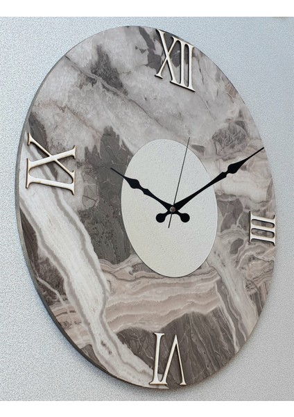 Mermer Desenli Aynalı Duvar Saati modelleri