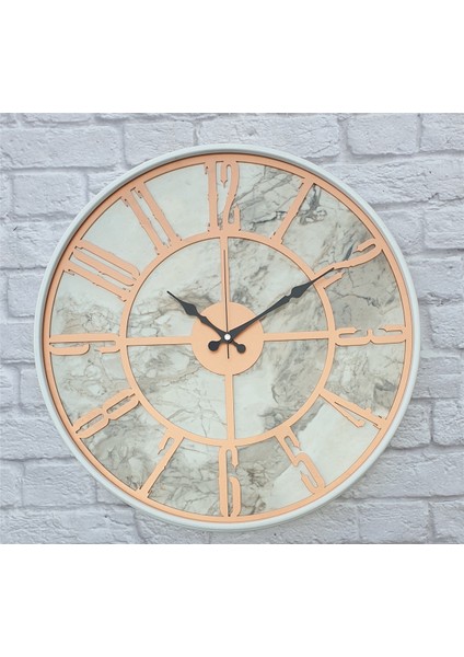 Beyaz Metal Kasalı Mermer Desenli Duvar Saati ( Çap 50 cm -Çap 80 cm ) modelleri