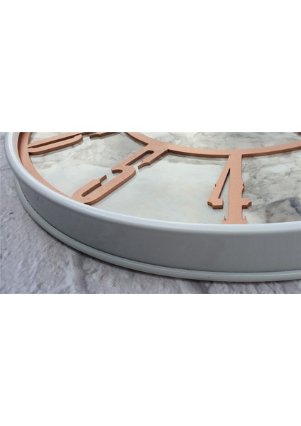 Beyaz Metal Kasalı Mermer Desenli Duvar Saati ( Çap 50 cm -Çap 80 cm ) fırsatları