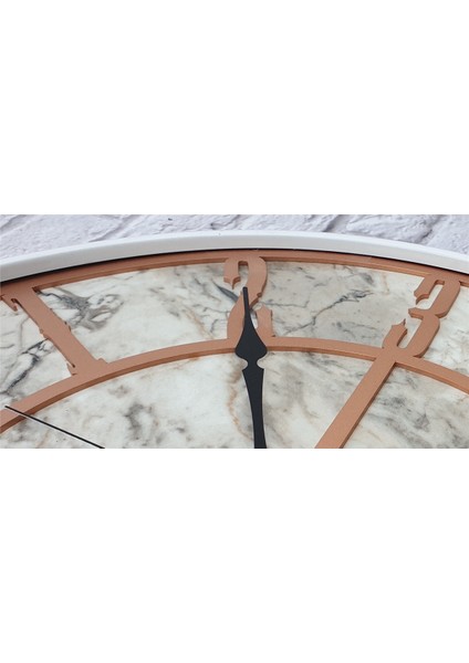 Beyaz Metal Kasalı Mermer Desenli Duvar Saati ( Çap 50 cm -Çap 80 cm ) indirimleri
